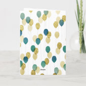 Carte Parties scintillant d'or Ballons Bleus 70e anniver (Dos)