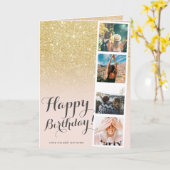 Carte parties scintillant d'or chic girly à l'ombre d'an (Fleur jaune)