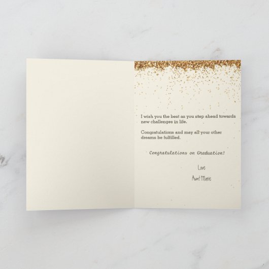 Carte Parties scintillant d'or Classe de diplôme (Intérieur)