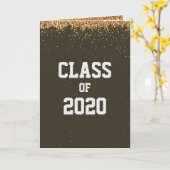 Carte Parties scintillant d'or Classe de diplôme (Fleur jaune)