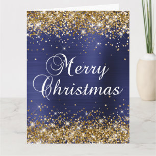 Carte Parties scintillant d'or Marine Blue Foil Gros Joy