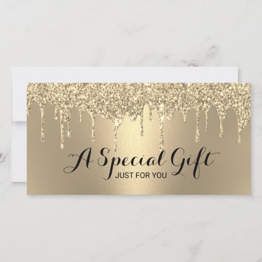 Carte Parties scintillant d'or moderne  certificats-cade (Devant)