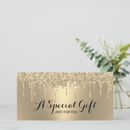 Carte Parties scintillant d'or moderne  certificats-cade (Debout devant)