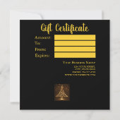 Carte Parties scintillant d'or Noël arbre de Noël élégan (Dos)