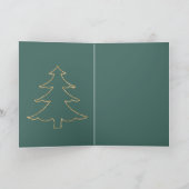 Carte Parties scintillant d'or Noël Arbre pin Vert Paix (Intérieur)