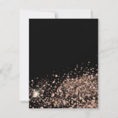 Carte Parties scintillant d'or rose Black Glitz Glam 90e (Dos)