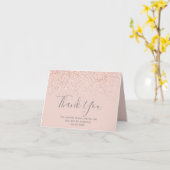 Carte parties scintillant d'or rose rose pâle mariage me (Fleur jaune)