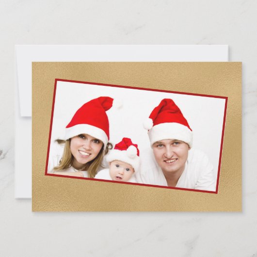 Carte Parties scintillant d'or Script de Noël Photo Cart (Dos)