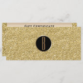 Carte Parties scintillant d'or Shine Glam Monogramme Cer (Devant / Derrière)
