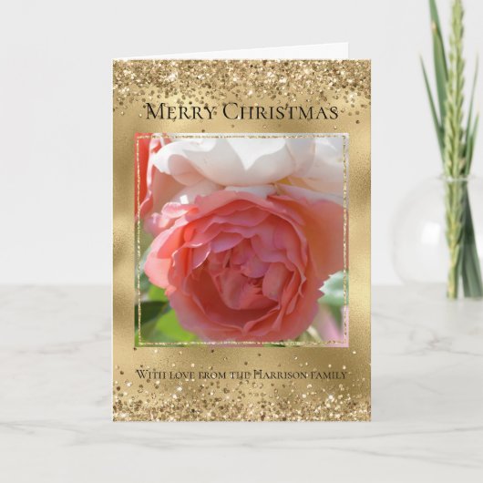 Carte Parties scintillant d'or Sparkle Glam personnalisé (Devant)