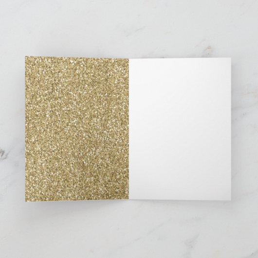 Carte Parties scintillant d'or Sparkle Glam personnalisé (Intérieur)