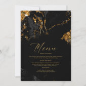 Carte Parties scintillant en marbre Mariage Black Gold I (Devant)