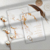 Carte Parties scintillant en marbre moderne Mariage Gold