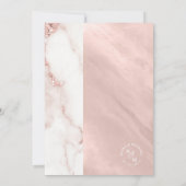 Carte Parties scintillant en marbre moderne Mariage Rose (Dos)