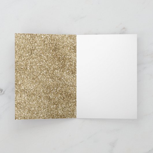 Carte Parties scintillant en or blanc Glitz Leopard Noël (Intérieur)