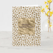 Carte Parties scintillant en or blanc Glitz Leopard Noël (Fleur jaune)