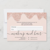 Carte Parties scintillant en or Blush rose gouttes cade (Dos)