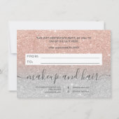 Carte parties scintillant en or rose argent ombre cadeau (Dos)