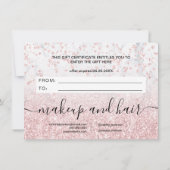 Carte parties scintillant en or rose blanc marbre cadeau (Dos)