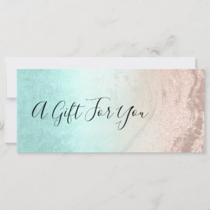 Carte Parties scintillant en or rose cuivre et maquillag