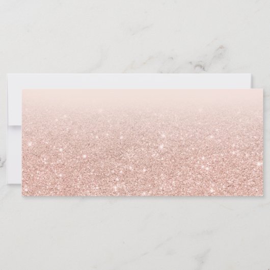 Carte parties scintillant en or rose noir  cadeau noir l (Dos)