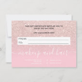 Carte parties scintillant en or rose noir  cadeau sombre (Dos)