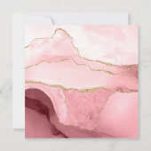 Carte parties scintillant en or rose typographie rose (Dos)