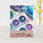 Carte Parties scintillant et maquillage de glam Annivers (Fleur jaune)