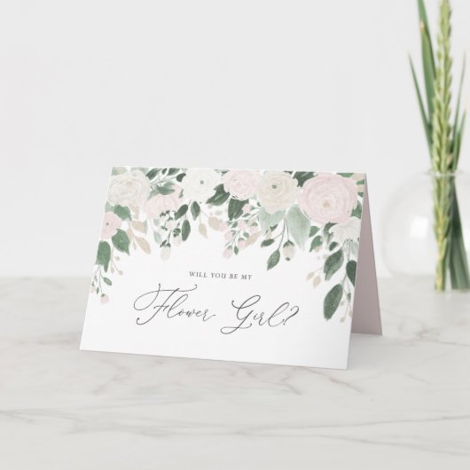 Carte Parties scintillant Fleurs Pastel Vous Serez Ma Fi (Devant)