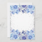 Carte Parties scintillant florale Bleu clair Joyeux 16e  (Dos)