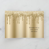 Carte Parties scintillant Glitzy Gold Sparkle Drithday (Intérieur)