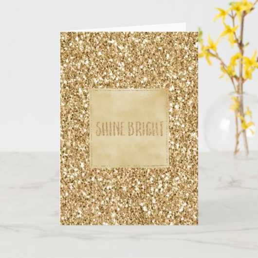 Carte Parties scintillant Gold Glitz (Fleur jaune)