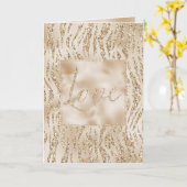 Carte Parties scintillant Gold Luxe Zebra Print Love (Fleur jaune)