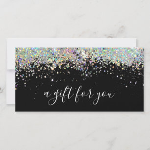 Carte Parties scintillant holographique modifiable Certi