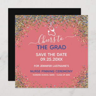 Carte Parties scintillant Infirmière Graduation Pinning 