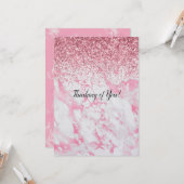 Carte Parties scintillant Marbre blanc rose (Devant/Arrière en situation)