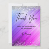 Carte Parties scintillant mignonne brossé violet faux ar (Devant)