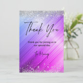 Carte Parties scintillant mignonne brossé violet faux ar (Debout devant)
