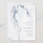 Carte Parties scintillant moderne en marbre Mariage Dust (Devant)