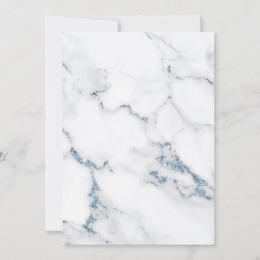 Carte Parties scintillant moderne en marbre Mariage Dust (Dos)