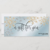 Carte Parties scintillant moderne Gold certificat cadeau (Devant)