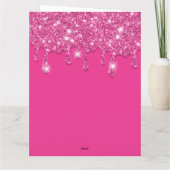 Carte Parties scintillant moderne Hot Pink Drives Joyeux (Dos)