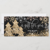 Carte Parties scintillant moderne Noël Arbre de neige Fl (Devant)