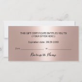 Carte Parties scintillant noires Certificats-cadeaux Sal (Dos)