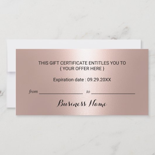 Carte Parties scintillant noires Certificats-cadeaux Sal (Dos)