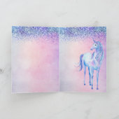 Carte Parties scintillant Ombre rose violet Unicorn (Intérieur)