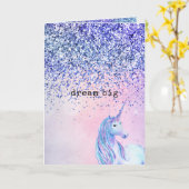 Carte Parties scintillant Ombre rose violet Unicorn (Fleur jaune)