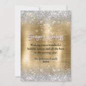 Carte parties scintillant or argent chic nouvel an Noël (Devant)