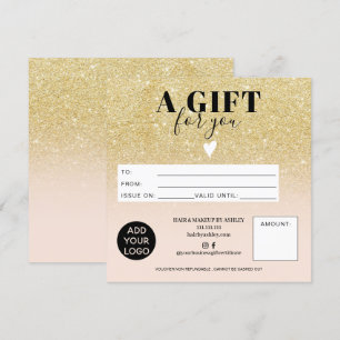 Carte Parties scintillant or chic bleu rose certificat c