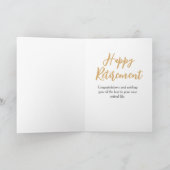 Carte Parties scintillant or de retraite glamour (Intérieur)